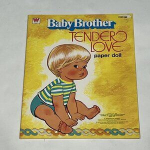 Vintage 1977 Mattel Baby Brother Tender Love Paper Doll Book Uncut Whitman